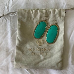 KENDRA SCOTT Danielle Gold Statement earrings in Turquoise